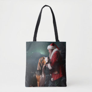 Bolso De Tela Navidades de Treeing Walker Coonhound Santa Claus