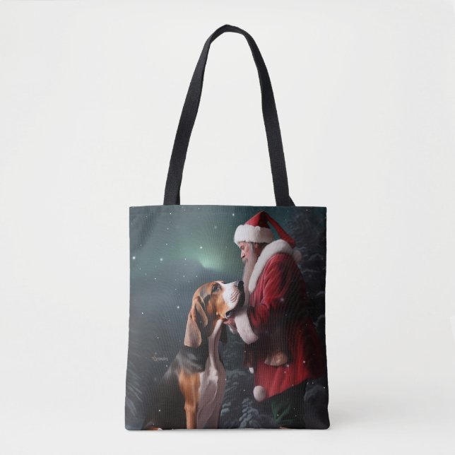 Bolso De Tela Navidades de Treeing Walker Coonhound Santa Claus (Anverso)