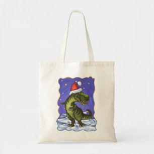 Bolso De Tela Navidades de Tyrannosaurus