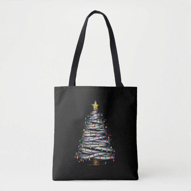 Bolso De Tela Navidades de vacaciones de árbol ligero (Anverso)