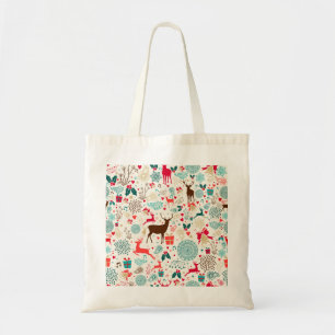 Bolso De Tela Navidades de vacaciones renos copos de nieve