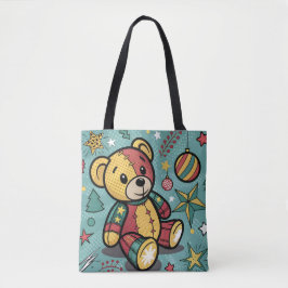 Bolso De Tela Navidades de Whimsical Patchwork Teddy Bear