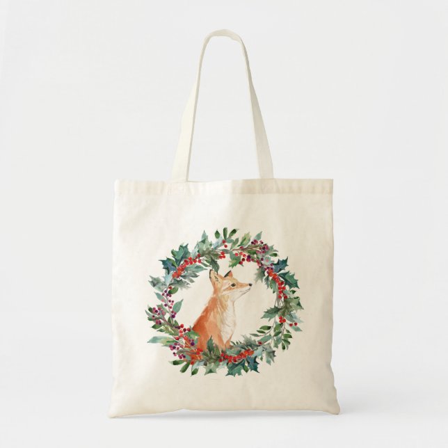 Bolso De Tela Navidades de Woodland Fox (Frente)