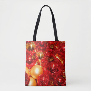 Bolso De Tela Navidades Decoración de vidrio rojo Baubles