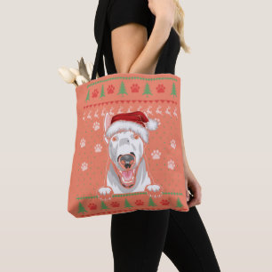 Bolso De Tela Navidades del bull terrier suéter divertido amor d