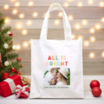 Bolso De Tela Navidades del collage de fotos arcoiris coloridos<br><div class="desc">Navidades de collage de fotos rainbow coloridas franjas todo es una divertida colección de vacaciones familiares.</div>