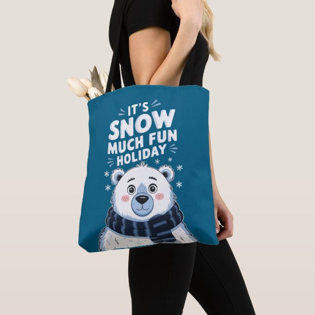 Bolso De Tela Navidades del osito polar: ¡Es Nieve muy divertida (Detalle)