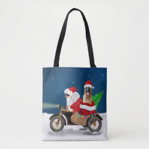Bolso De Tela Navidades del Pastor Alemán Santa Claus