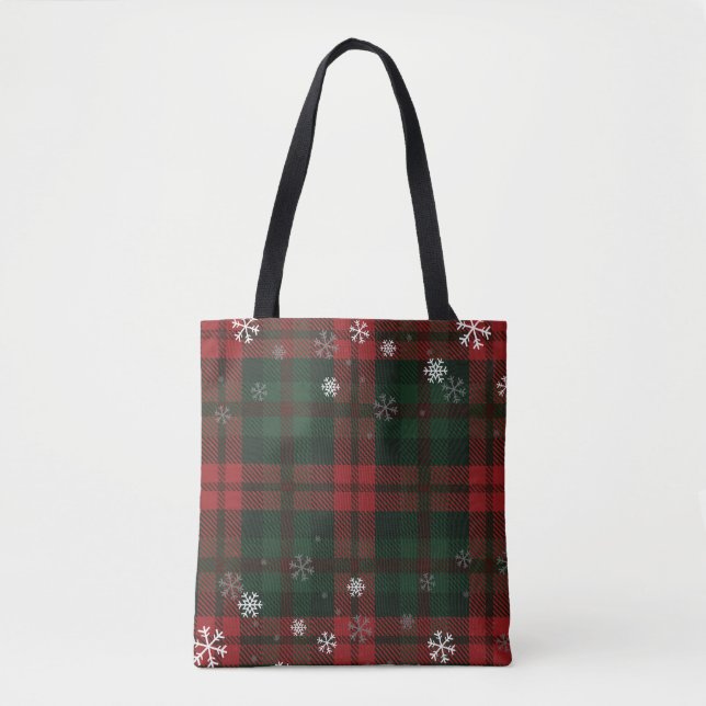 Bolso De Tela Navidades del patrón de copos de nieve retorcidos  (Anverso)