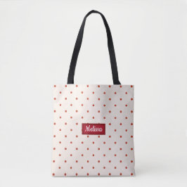Bolso De Tela Navidades Del Patrón De Puntos Rojos Tote Bag