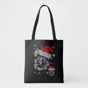 Bolso De Tela Navidades del perro Diamond Schnauzer