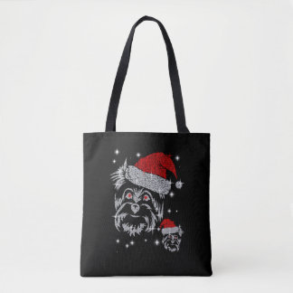 Bolso De Tela Navidades del perro Diamond Schnauzer