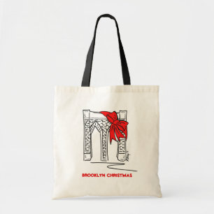 Bolso De Tela Navidades del puente de Brooklyn, monumento en la 