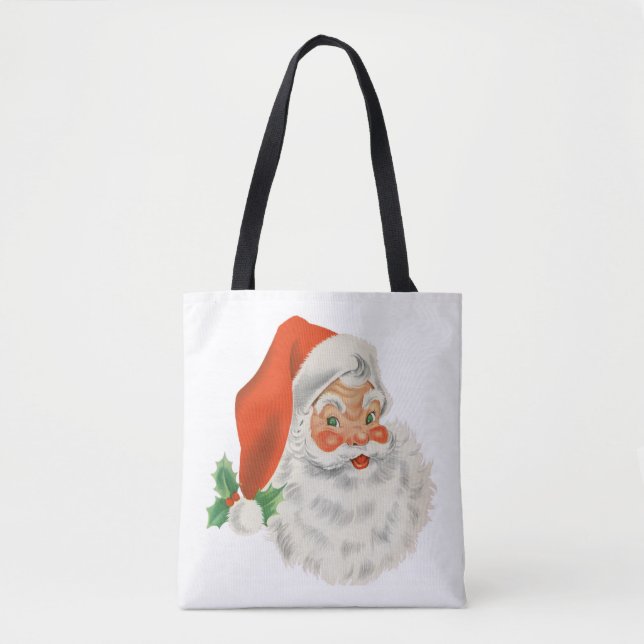Bolso De Tela Navidades del Retro Vintage Jolly Santa Claus (Anverso)