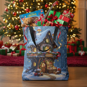 Bolso De Tela Navidades del taller de Santa Claus