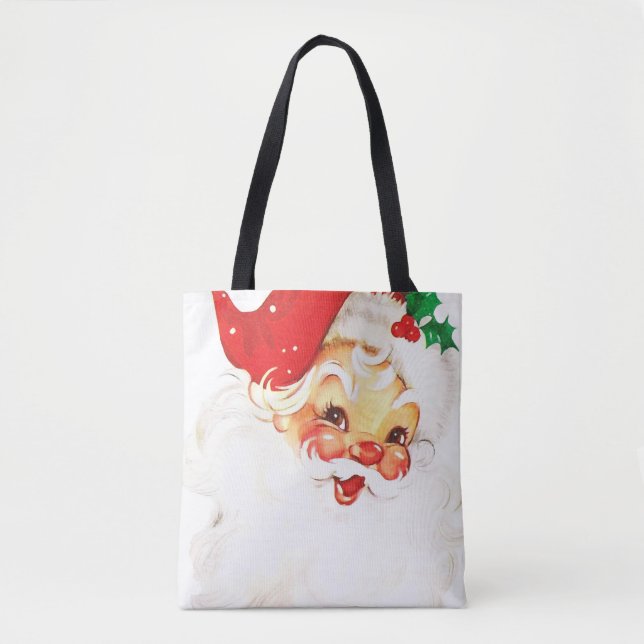 Bolso De Tela Navidades del Viejo Santa Claus Retro Jolly (Anverso)