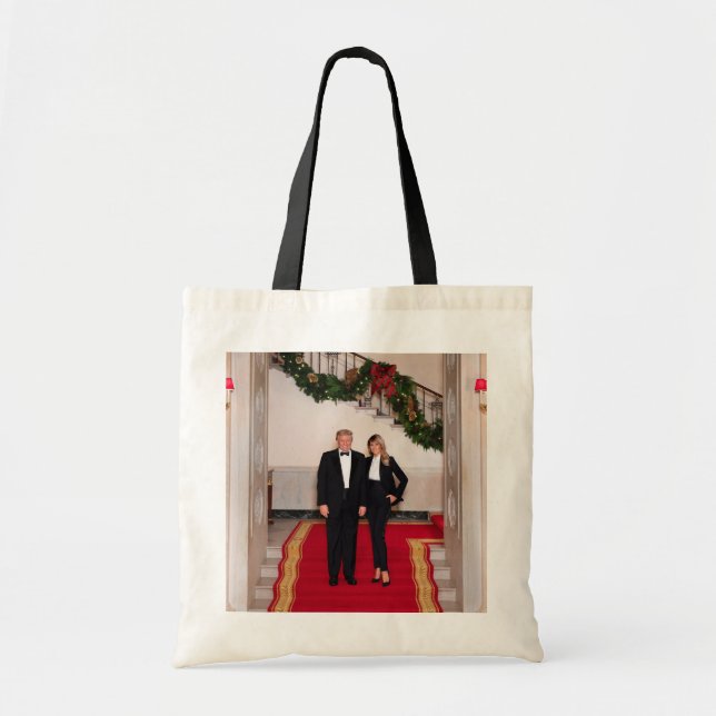 Bolso De Tela Navidades detienen al presidente Donald Trump y Me (Frente)
