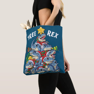 Bolso De Tela Navidades Dinosaurios Árbol Rex Pajamas Hombres Bo