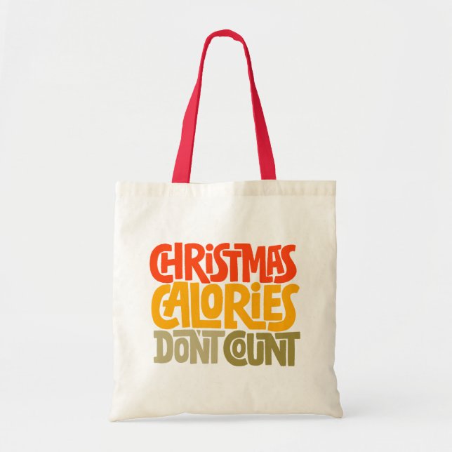 Bolso De Tela Navidades divertidos calorías no cuentan el diseño (Frente)
