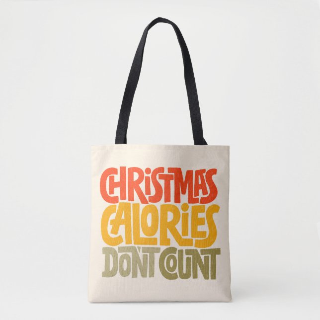 Bolso De Tela Navidades divertidos calorías no cuentan el diseño (Anverso)