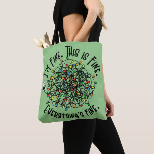 Bolso De Tela Navidades divertidos citan luces enturbiadas Estoy