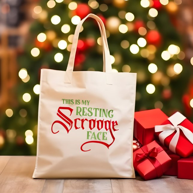Bolso De Tela Navidades divertidos descansando frente a Scrooge (Subido por el creador)