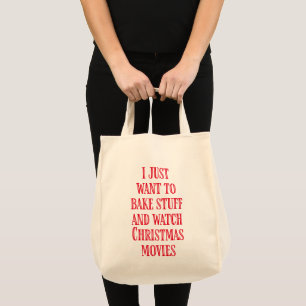 Bolso De Tela Navidades divertidos diciendo rojo estilo rústico