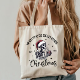 Bolso De Tela Navidades divertidos esqueleto y cita