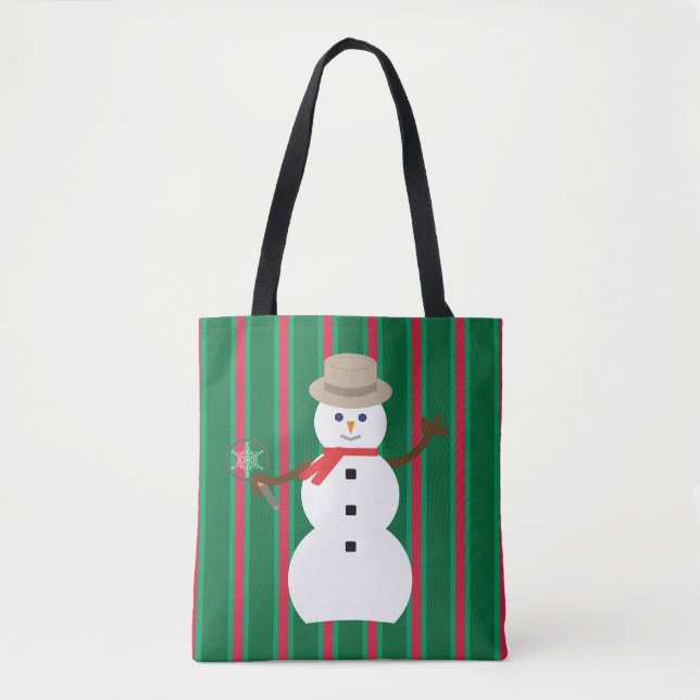 Bolso De Tela Navidades divertidos y entusiastas Detective Snowm (Anverso)