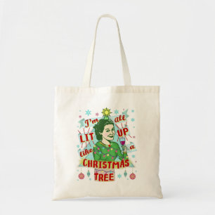 Bolso De Tela Navidades divertidos y retro tomando humor se enci