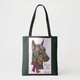 Bolso De Tela Navidades Doberman Pinscher