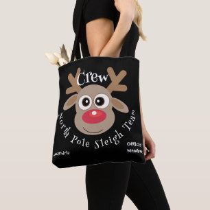 Bolso De Tela Navidades educados Personalizado reno Black Sleigh