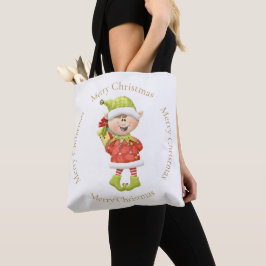 Bolso De Tela Navidades Elf con presente