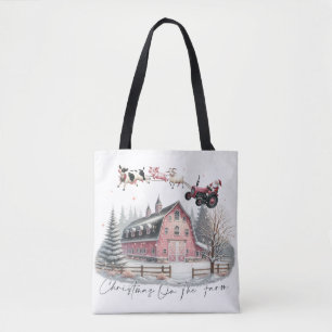 Bolso De Tela Navidades en la granja, Feliz Navidad