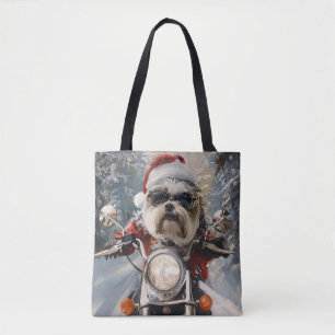 Bolso De Tela Navidades en motocicleta de Malti Tzu