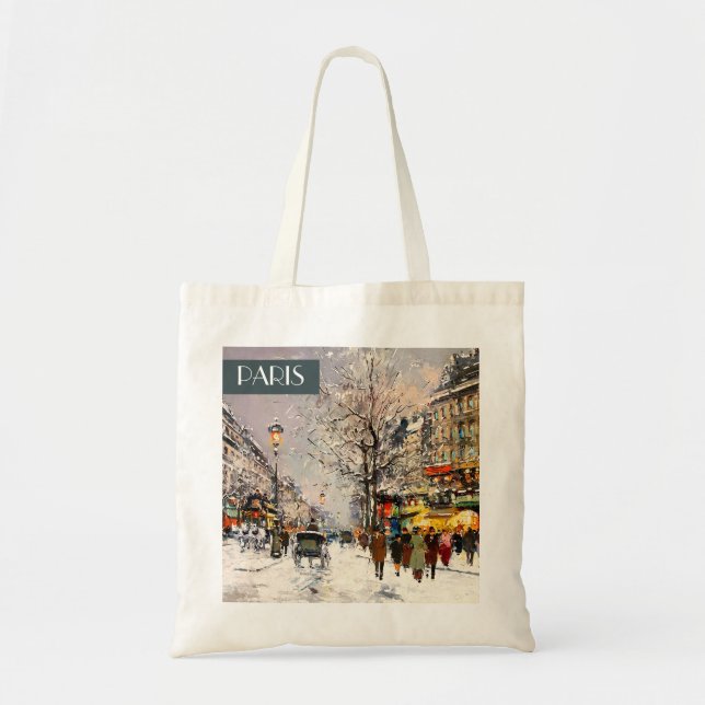 Bolso De Tela Navidades en París. Regalo de navidades (Frente)