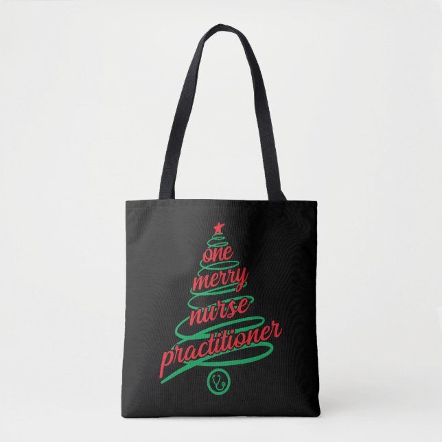 Bolso De Tela Navidades enfermera profesional, una alegre (Anverso)