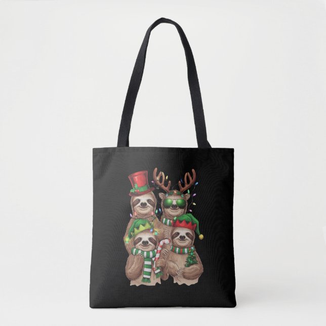 Bolso De Tela Navidades eslovacos Merry Slothmas Sloth Lover Reg (Anverso)