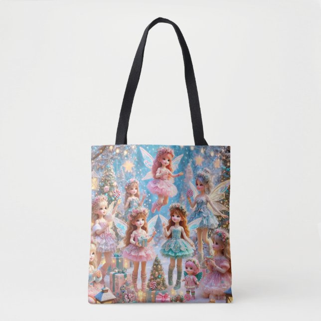 Bolso De Tela Navidades Fairies se reúnen (Anverso)