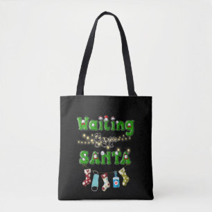 Bolso De Tela Navidades felices Feliz Navidad Esperando Santa