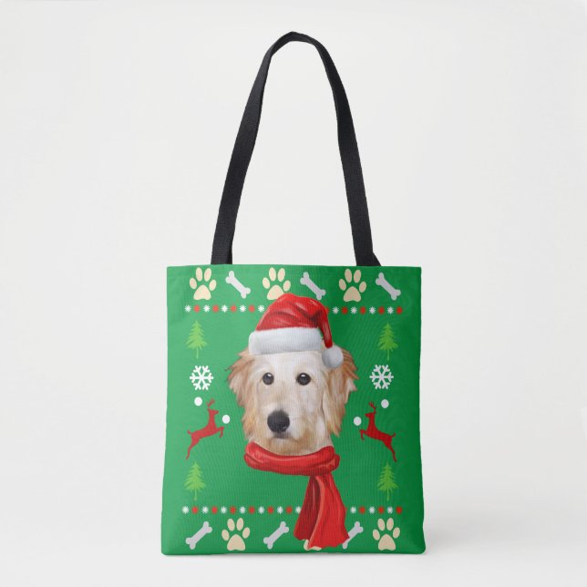 Bolso De Tela Navidades feos de Goldendoodle Dog (Anverso)