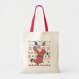Bolso De Tela Navidades feos de voleibol de Santa Claus