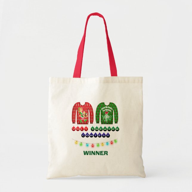 Bolso De Tela Navidades feos suéter Personalizado ganador del Co (Frente)