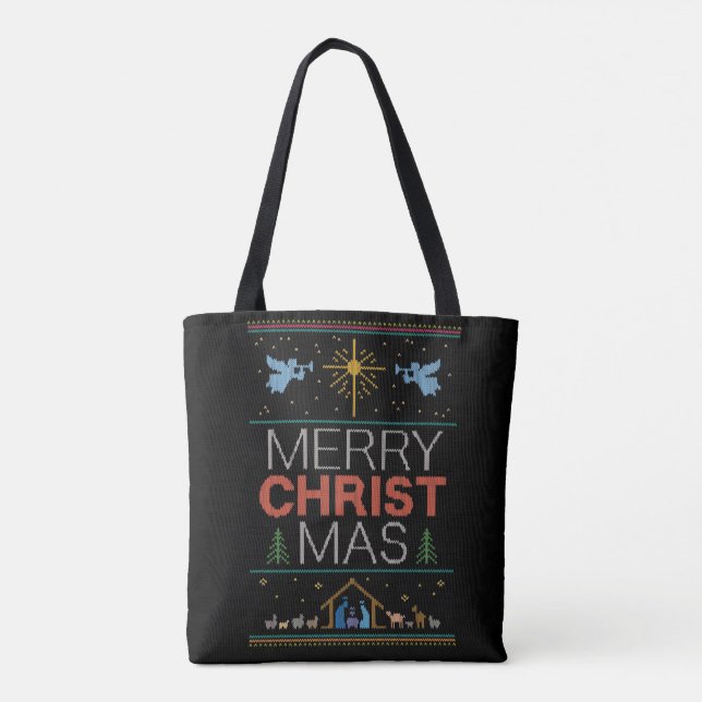 Bolso De Tela Navidades feos susurran a Feliz Cristo Mas Religio (Reverso)