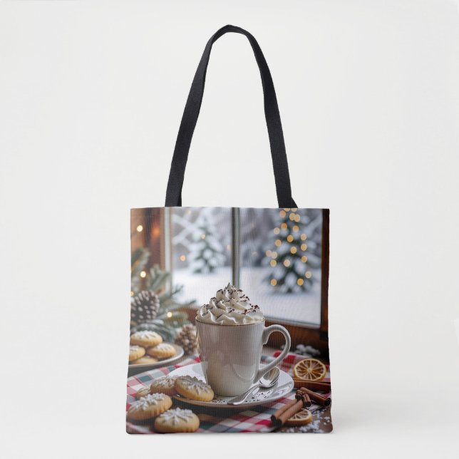 Bolso De Tela Navidades festivos de chocolate caliente y galleta (Anverso)
