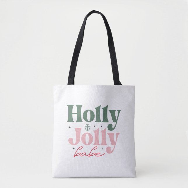 Bolso De Tela Navidades festivos Holly Jolly Babe (Anverso)
