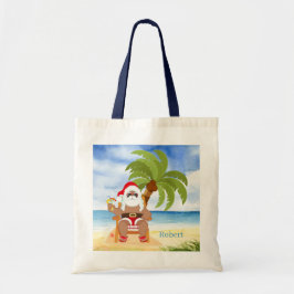 Bolso De Tela navidades festivos playa Santa add nombre niños un