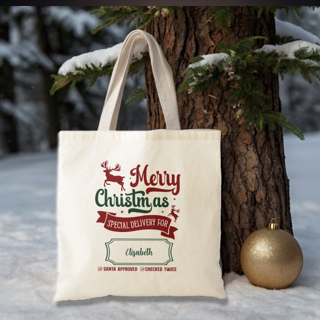 Bolso De Tela Navidades festivos Santa Gift Bag (Subido por el creador)