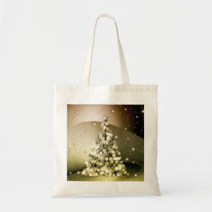 Bolso De Tela Navidades Fiesta Golden Tree Shiny Sparkle Stars