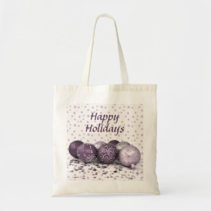 Bolso De Tela Navidades Fiesta Ornamentos rosados púrpura copos